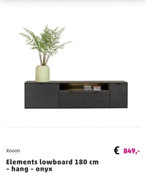 Szafka RTV Xooon Elements 180 cm onyx Szafka RTV Xooon Elements 180 cm onyx