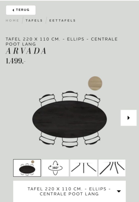 Stół Xooon Arvada 220 x 110 cm Elipsa lity dąb