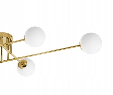 ŻYRANDOL LAMPA SUFITOWA ZŁOTA MLECZNE KULE 6 x E27 model 28-6 MIK ŻYRANDOL LAMPA SUFITOWA ZŁOTA MLECZNE KULE 6 x E27 model 28-6 MIK