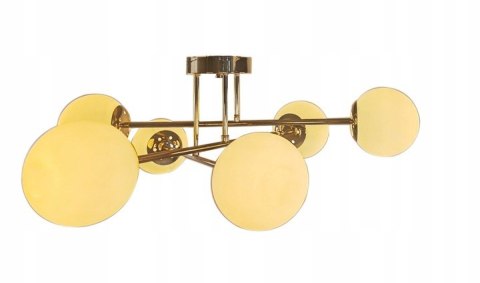 ŻYRANDOL LAMPA SUFITOWA ZŁOTA MLECZNE KULE 6 x E27 model 28-6 MIK ŻYRANDOL LAMPA SUFITOWA ZŁOTA MLECZNE KULE 6 x E27 model 28-6 MIK
