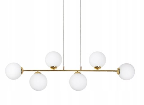 ŻYRANDOL LAMPA WISZĄCA ZŁOTA MLECZNE KULE 6 x E27 model 880-6 MIK ŻYRANDOL LAMPA WISZĄCA ZŁOTA MLECZNE KULE 6 x E27 model 880-6 MIK
