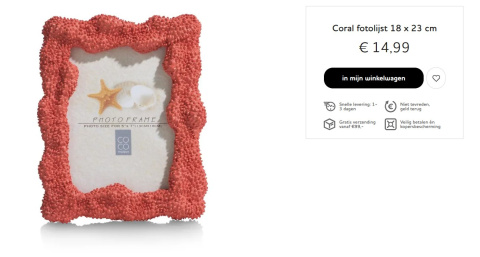 COCOmaison Coral ramka na zdjęcie 18 x 23 cm COCOmaison Coral ramka na zdjęcie 18 x 23 cm