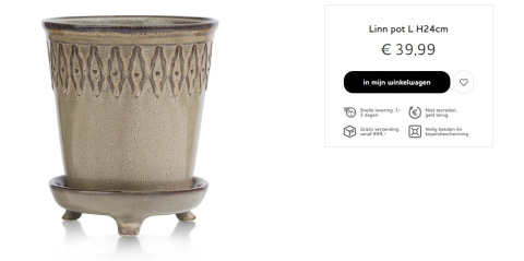 COCOmaison Doniczka ceramiczna Linn L W24cm COCOmaison Doniczka ceramiczna Linn L W24cm