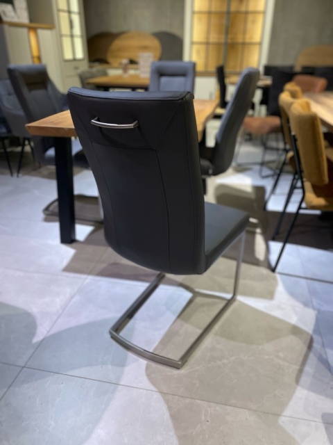 Krzesło H&H Malene Szara skóra naturalna catania komplet 4 szt Krzesło H&H Malene Szara skóra naturalna catania komplet 4 szt