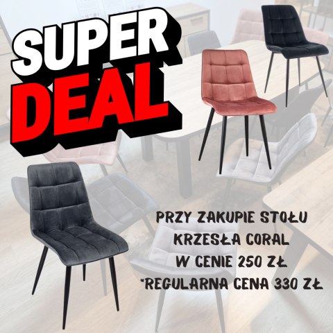 Krzesło welurowe Coral czarne Krzesło welurowe Coral czarne