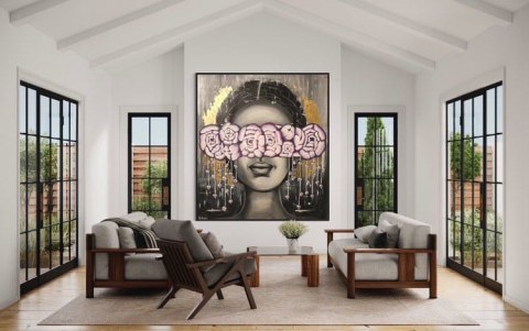 Obraz akrylowy ręcznie malowany w rozmiarze 110x120cm "PEONIA" Obraz akrylowy ręcznie malowany w rozmiarze 110x120cm "PEONIA"