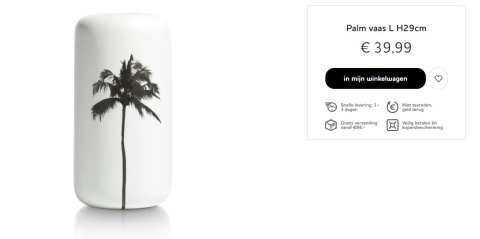 COCOmaison Wazon ceramiczny palm wys. 29 cm COCOmaison Wazon ceramiczny palm wys. 29 cm