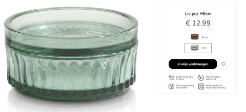 COCOmaison pojemnik szklany z pokrywką Liv h6 miętowy COCOmaison pojemnik szklany z pokrywką Liv h6 miętowy