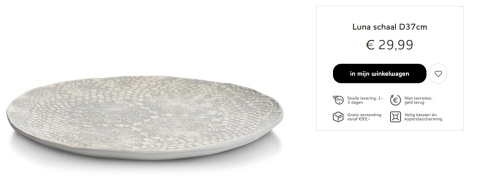 COCOmaison talerz dekoracyjny ceramiczna Luna D37cm COCOmaison talerz dekoracyjny ceramiczna Luna D37cm